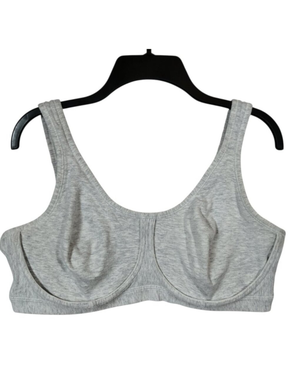 Curvation 5311755 40D Gray Heather Cotton Underwire Bra Full Coverage Comfort